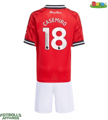 Manchester United Casemiro #18 Hemmaställ Barn 2025-26 Kortärmad (+ Korta byxor)